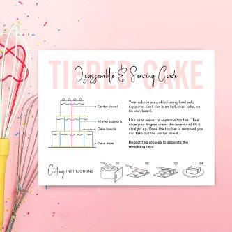 Cake Disassemble & Serving Guide Blush Pink Bakery Thank You Card