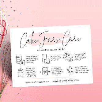 Cake in a Jar Care Cards Modern Pink Watercolor
