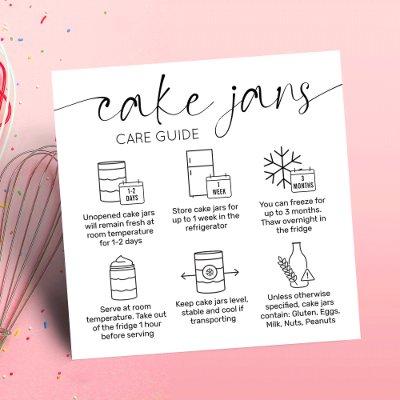 Cake Jar Care Instructions Minimal Cake Bakery Square