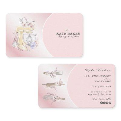 Cake Mixer Bakery Floral Blush Pink