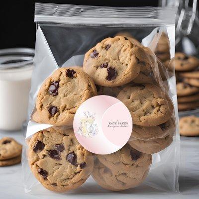 Cake Mixer Bakery Floral Blush Pink  Classic Round Sticker