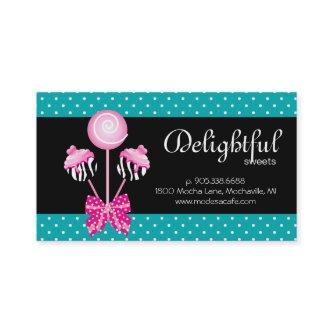 Cake Pops  Bakery Zebra Retro Blue