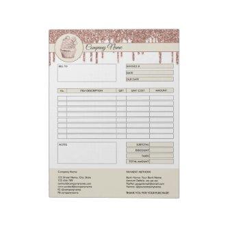 Cakes Invoice Form Business Quotation Notepad