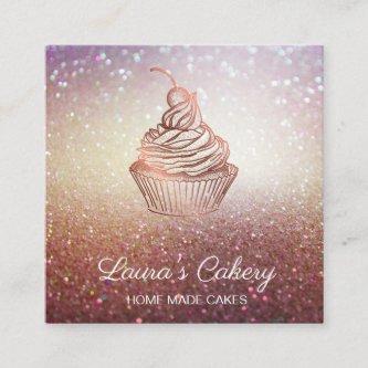 Cakes & Sweets Cupcake Home Bakery Rustic Vintage Square