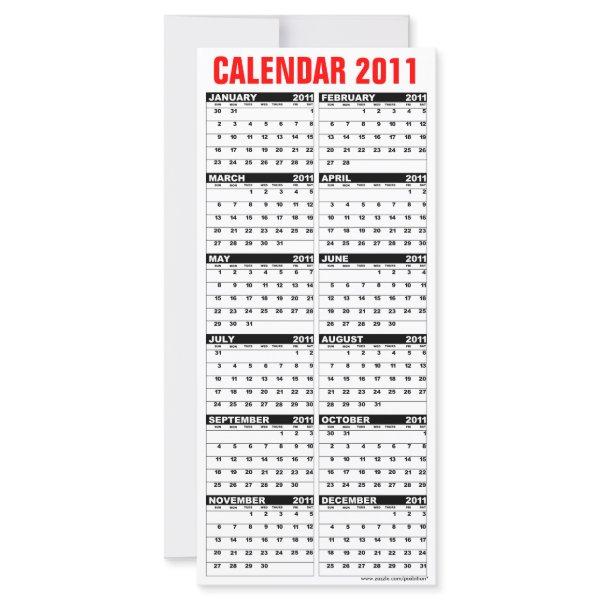 Calendar 2011 Rack Card Season's Greetings