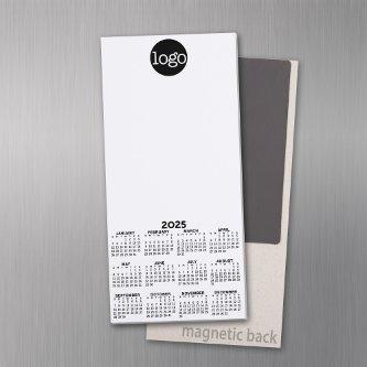 Calendar - Basic Black White Minimal Magnetic Notepad