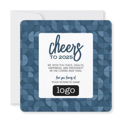Calendar, Logo - Cheers Blue Business Greeting Holiday Card