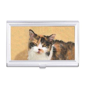 Calico Cat Painting - Cute Original Cat Art  Case