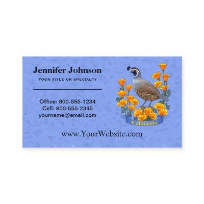 California State Bird Quail & Golden Poppy