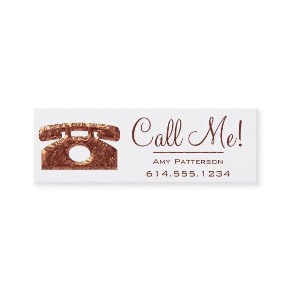 Call Me! Copper Telephone Dating Profile Cards 2