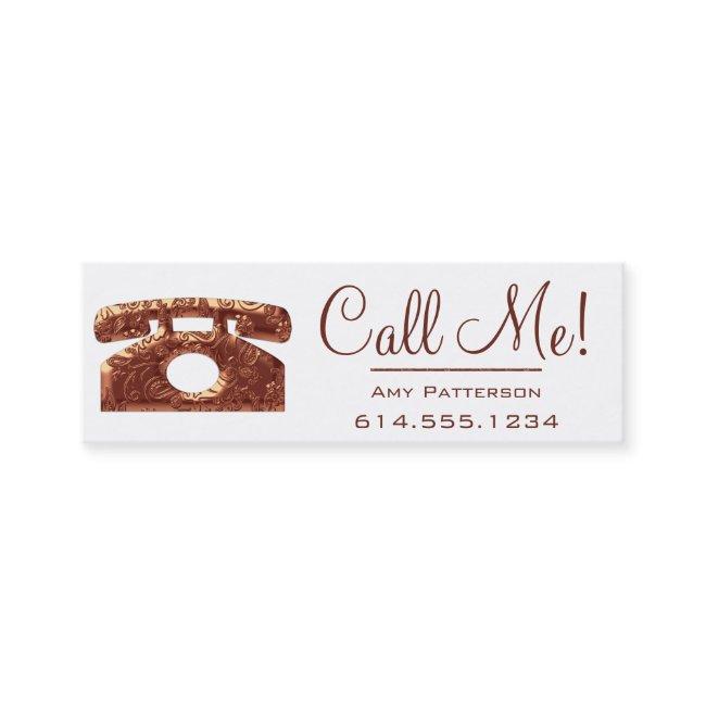 Call Me! Copper Telephone Dating Profile Cards 2