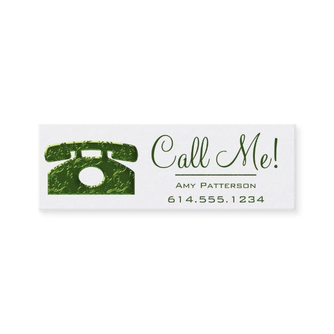 Call Me! Green Telephone Dating Profile Cards