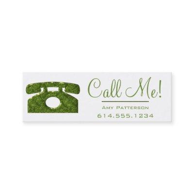 Call Me! Green Telephone Dating Profile Cards 2