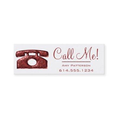 Call Me! Red Telephone Dating Profile Cards