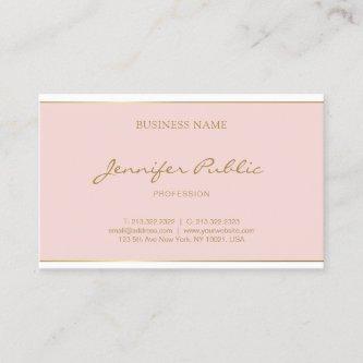 Calligraphed Gold Name Text Template Blush Pink