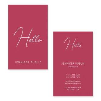 Calligraphed Hello  Modern Vertical