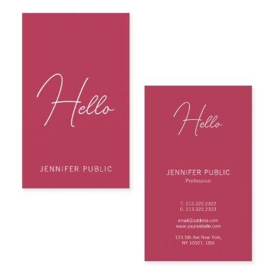 Calligraphed Hello  Modern Vertical