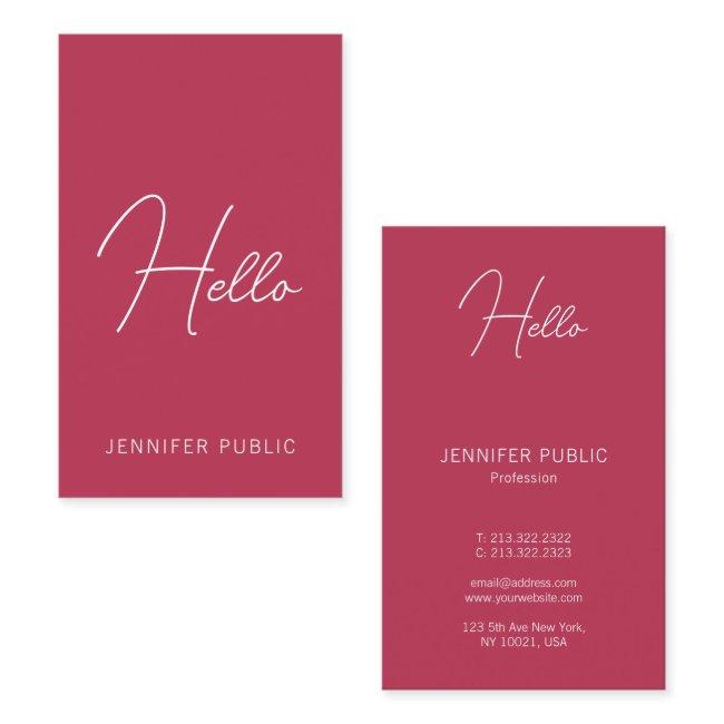 Calligraphed Hello Modern Vertical