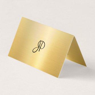 Calligraphed Monogram Modern Faux Gold Script