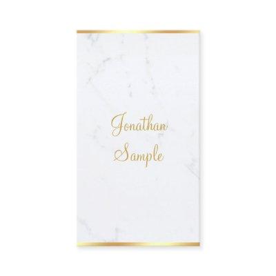 Calligraphed Script Elegant Marble Gold Modern