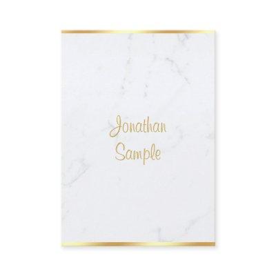 Calligraphed Script Elegant Modern Marble Gold Top