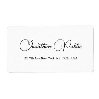 Calligraphed Script Elegant Shipping Address Label