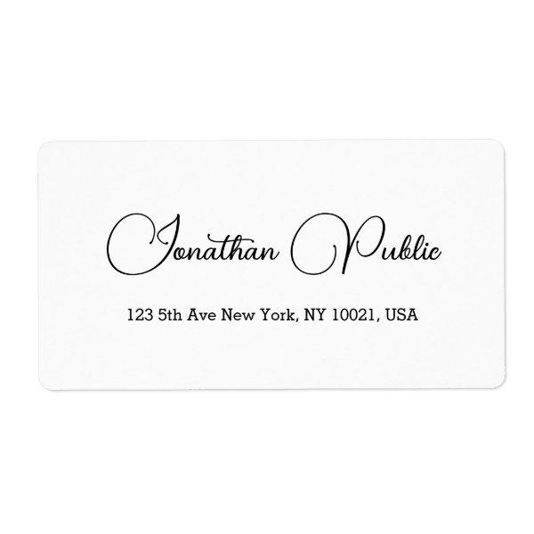 Calligraphed Script Elegant Shipping Address Label