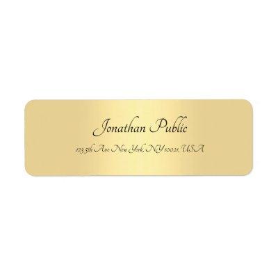 Calligraphed Script Gold Minimalist Template Chic Label