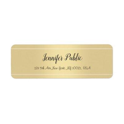 Calligraphed Script Gold Template Return Address Label
