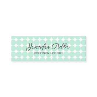 Calligraphed Template Elegant Mint Green White Min Mini