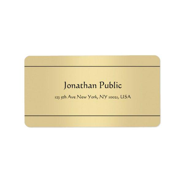 Calligraphic Typed Gold Look Template Classic Chic Label