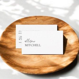 Calligraphy Chic Girly Minimalist White