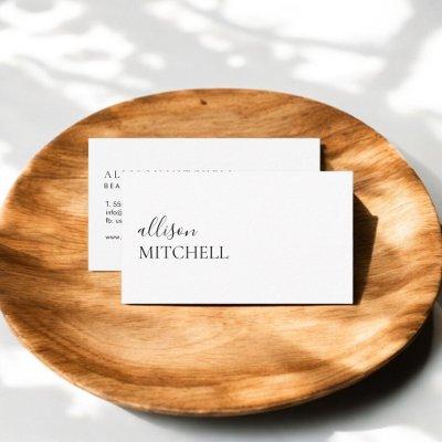 Calligraphy Chic Girly Minimalist White