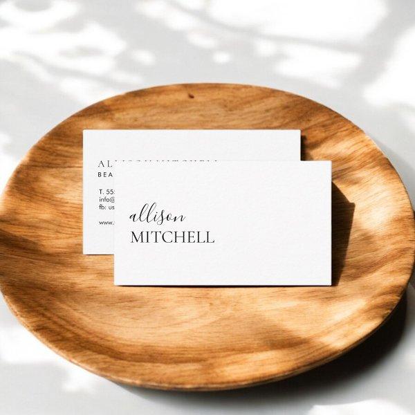 Calligraphy Chic Girly Minimalist White
