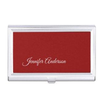 Calligraphy Dark Red Color Personalized Name  Case