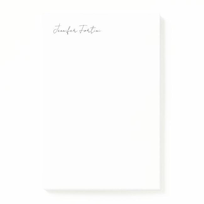 Calligraphy Elegant Black & White Plain Simple Post-it Notes