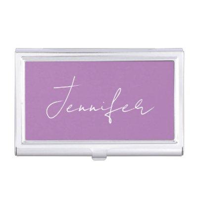 Calligraphy Elegant Lavender Plain Simple Name  Case