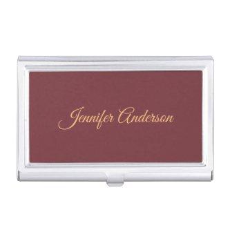 Calligraphy Elegant Wine Color Personalized Name  Case