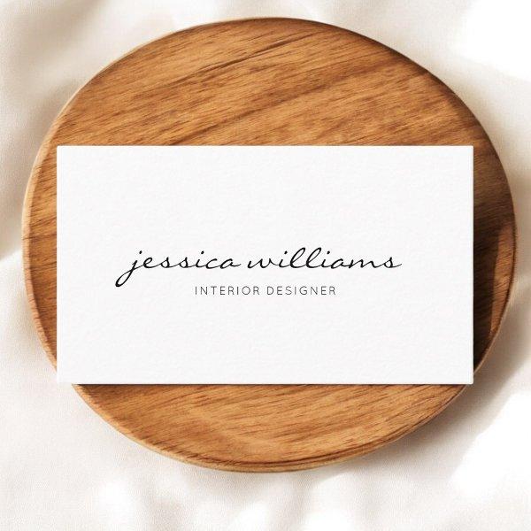 Calligraphy Girly White Minimalist