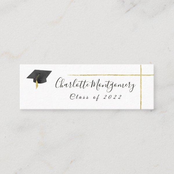 Calligraphy Gold Foil Graduation Name Card