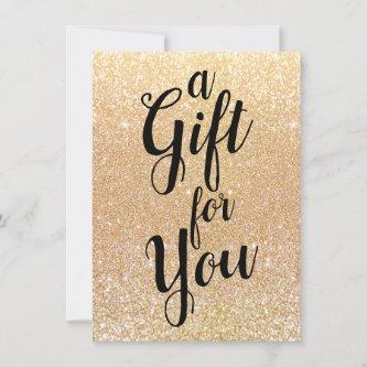 Calligraphy Gold Glitter Gift Certificate