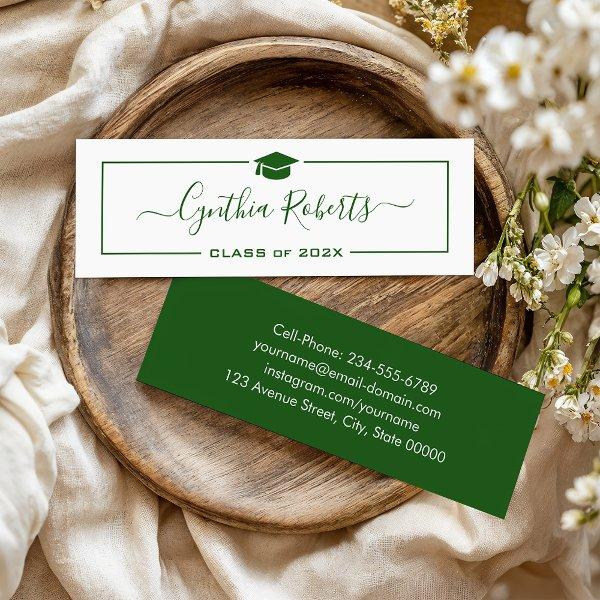 Calligraphy Green Script Graduate Graduation Mini