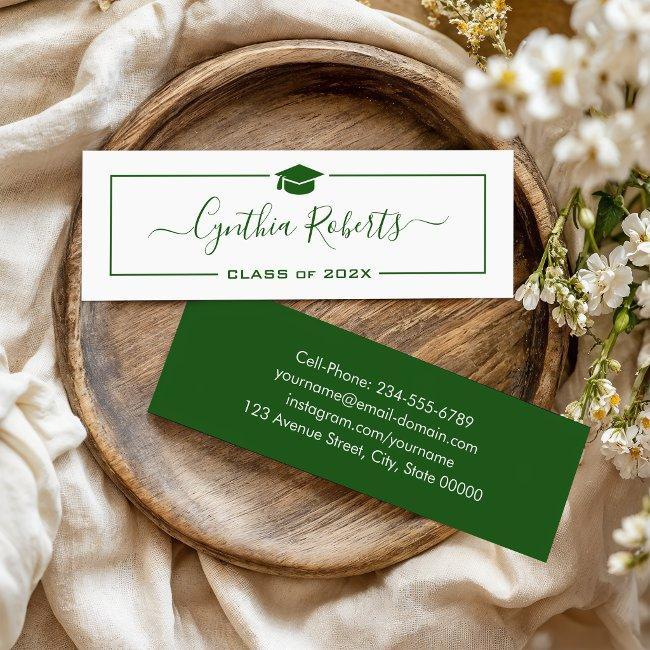 Calligraphy Green Script Graduate Graduation Mini