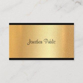 Calligraphy Modern Faux Gold Hand Script Text Cool