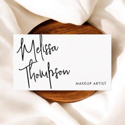 Calligraphy Modern White Minimalist