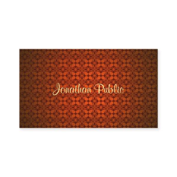 Calligraphy Name Text Red Damask Elegant Template