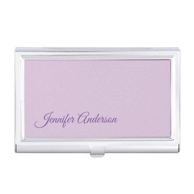 Calligraphy Pastel Thistle Pink Personalized Name Case