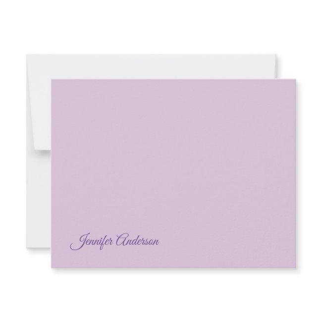 Calligraphy Pastel Thistle Pink Personalized Name RSVP Card