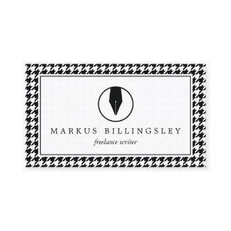 Calligraphy Pen Nib Logo with Houndstooth Pattern