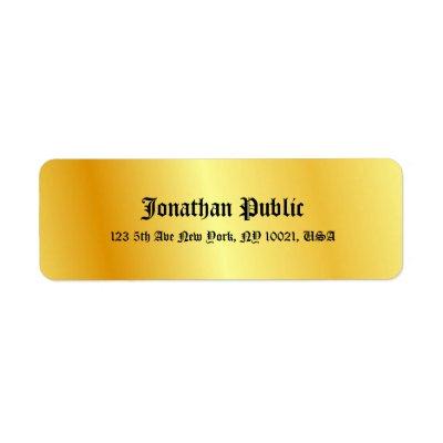 Calligraphy Script Faux Gold Elegant Template Label